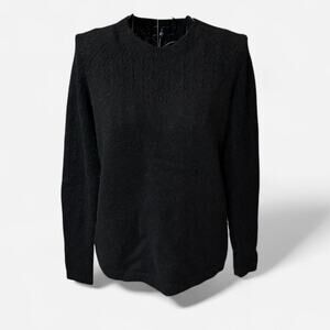 KÜHL Sonata Pointelle Merino Wool Blend Sweater - Black - Women's Size XS